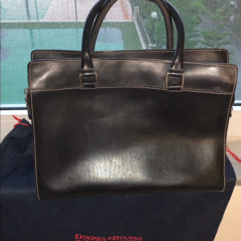 Dooney & Bourke ALTO Black Italian Leather Briefcase - Picture 13 of 17